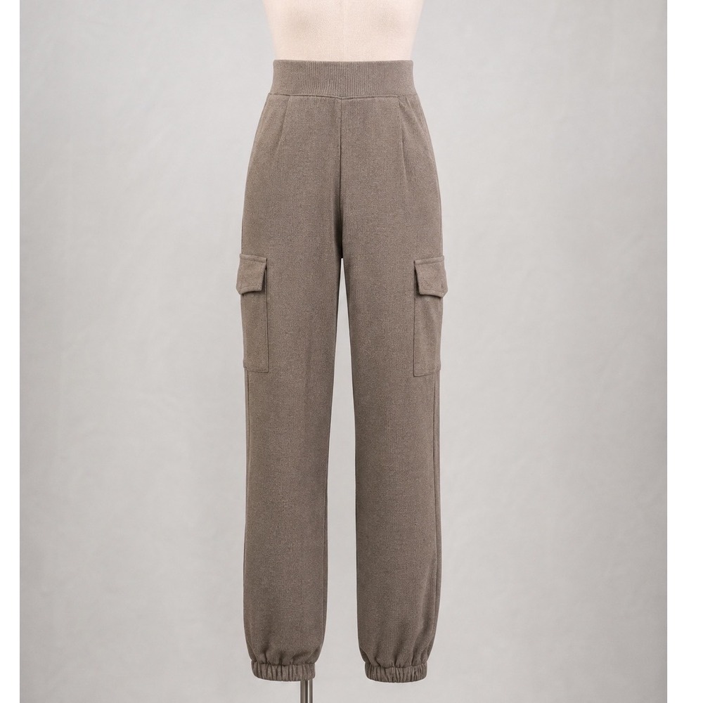 A New Day Super Soft Cargo Joggers Walnut Brown Size Small Relaxed Fit Ribbed